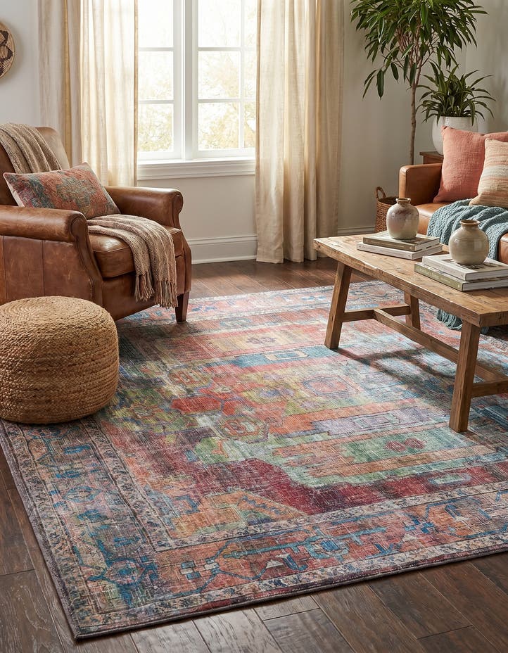7' 3 x 7' 3 Washable Maahru Square Rug