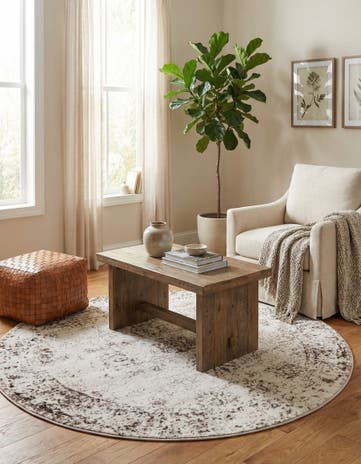Beige Monte Carlo Round Rug
