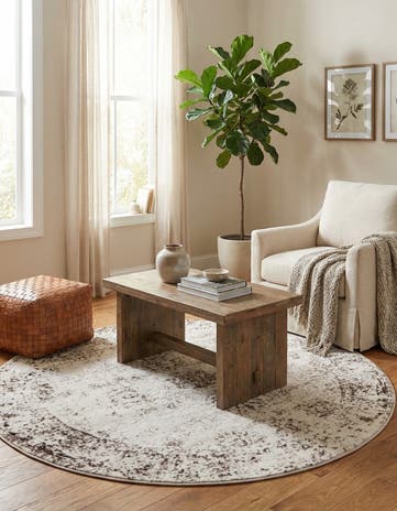 Beige Monte Carlo Round Rug