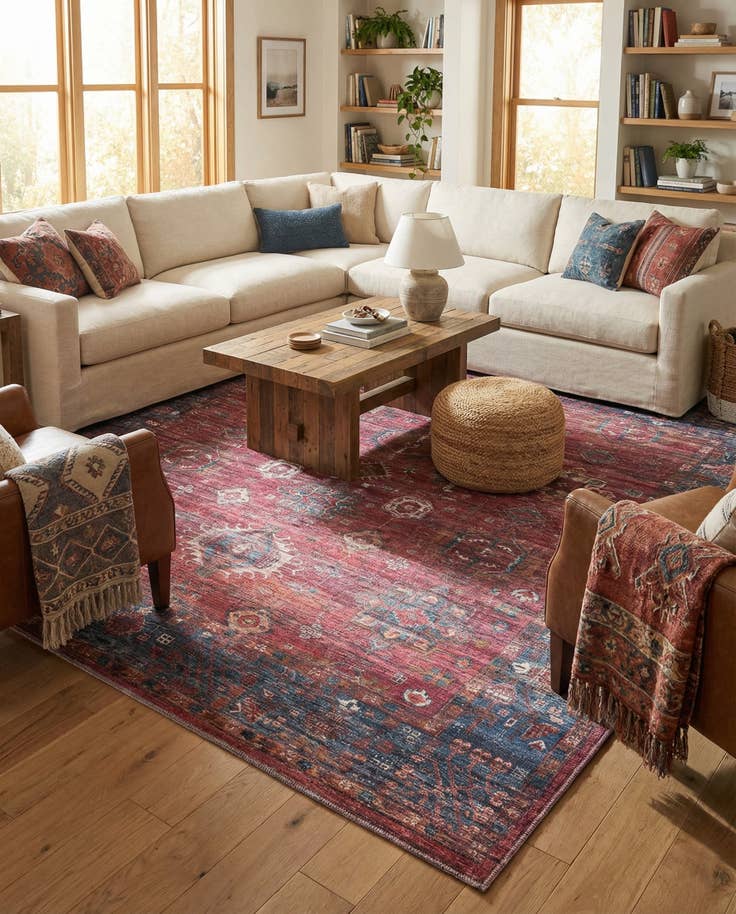 Detail image of 7' 10 x 7' 10 Washable Maahru Square Rug