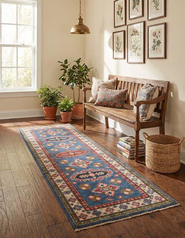 2' x 6' 1 Hand Knotted Kazak Runner Rug