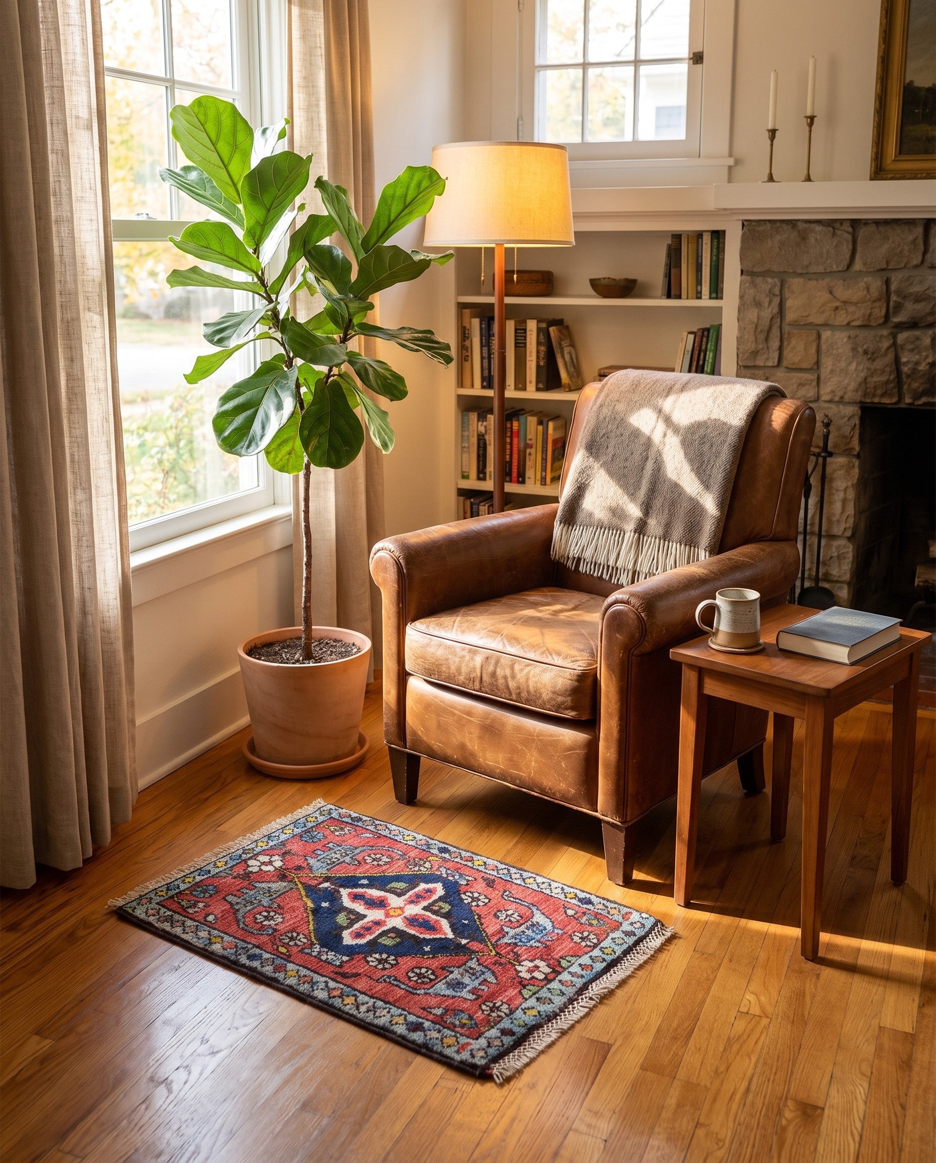 1' 4 x 2' Hand Knotted Ziegler Rug