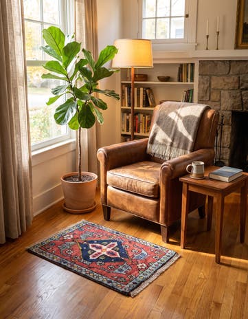 1' 4 x 2' Hand Knotted Ziegler Rug