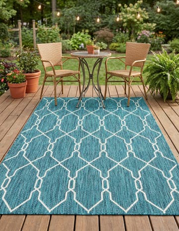 4' x 6' Easy-Clean Lattice Indoor / Outdoor Rug