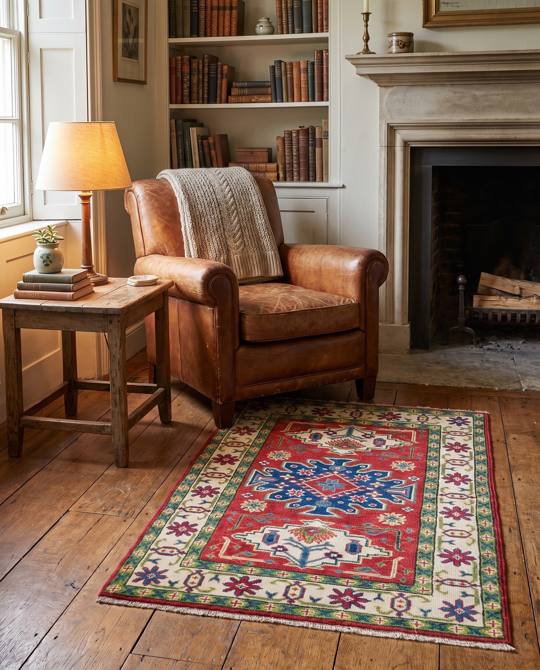 2' 8 x 4' Hand Knotted Kazak Rug