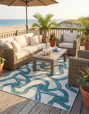 7' 10 x 10' Easy-Clean Coastal Indoor / Outdoor Rug
