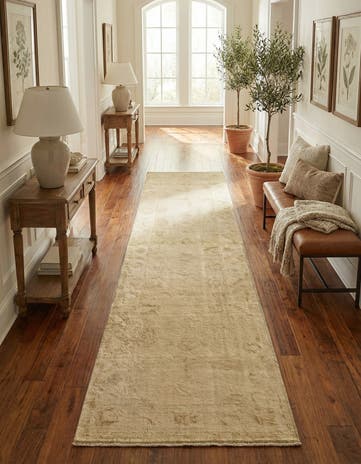 2' 11 x 9' 8 Hand Knotted Oushak Wool Runner Rug