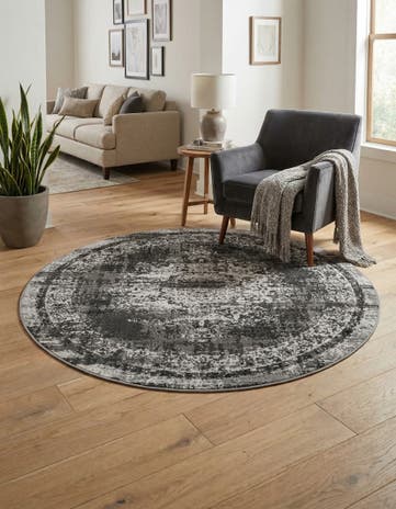 Gray Lucerne Round Rug