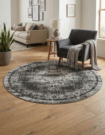 Gray Lucerne Round Rug