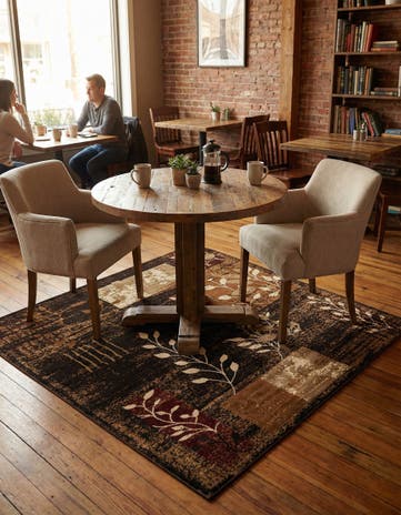 Brown Cafe Square Rug