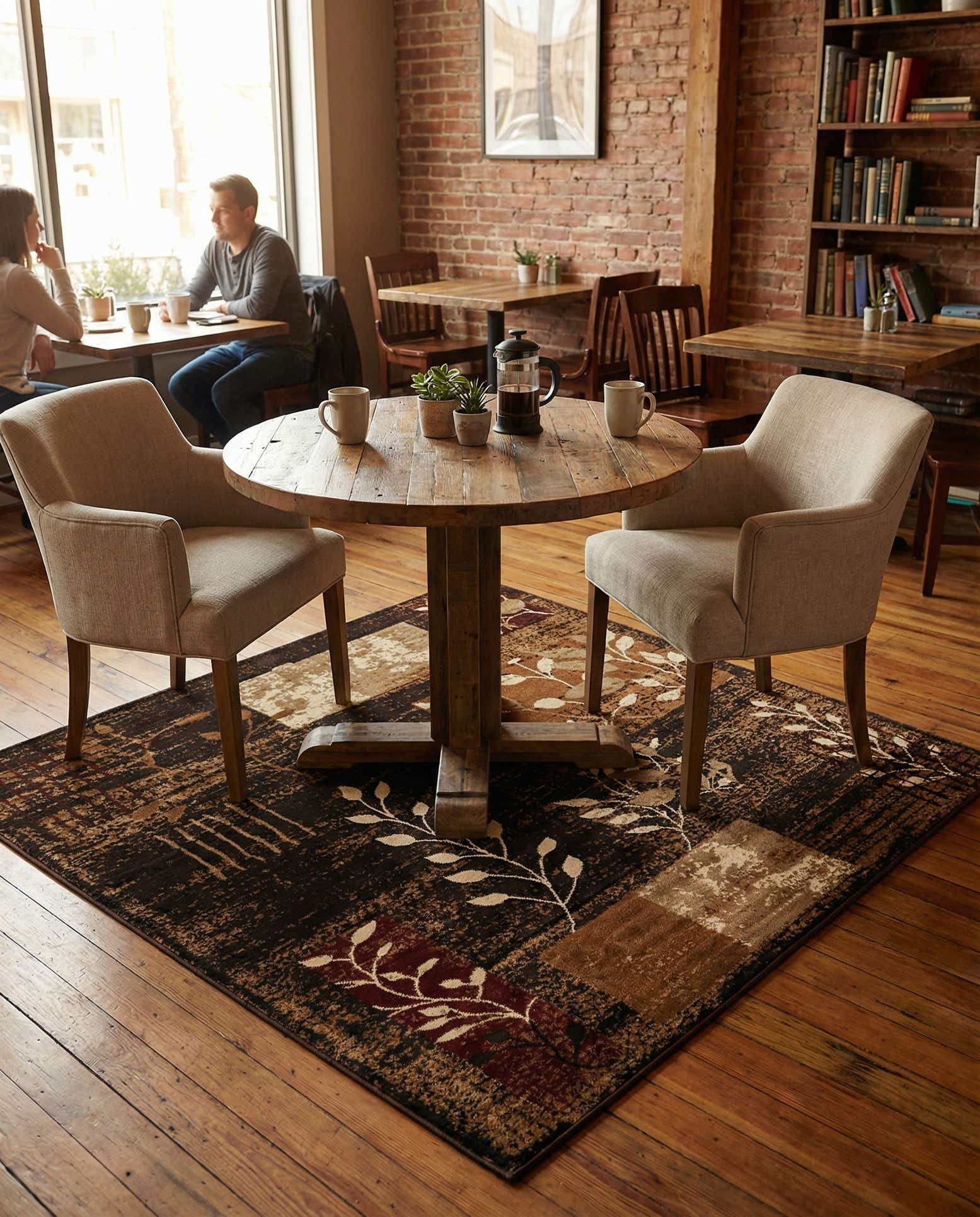 185cm x 185cm Café Alfombra Cuadrado