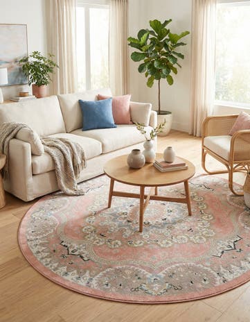 7' 10 x 7' 10 Kamala Washable Round Rug