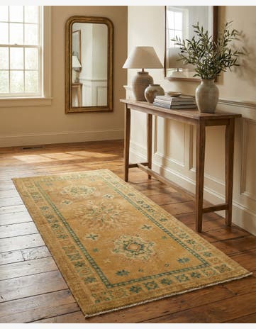 2' 9 x 5' 4 Hand Knotted Oushak Wool Runner Rug