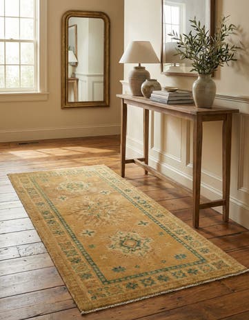 2' 9 x 5' 4 Hand Knotted Oushak Wool Runner Rug