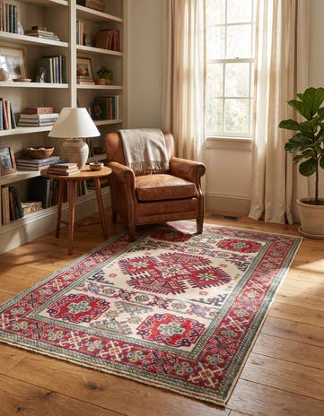 3' 5 x 4' 11 Hand Knotted Kazak Rug