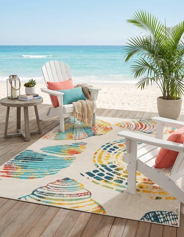 5' 3 x 8' Easy-Clean Coastal Indoor / Outdoor Rug