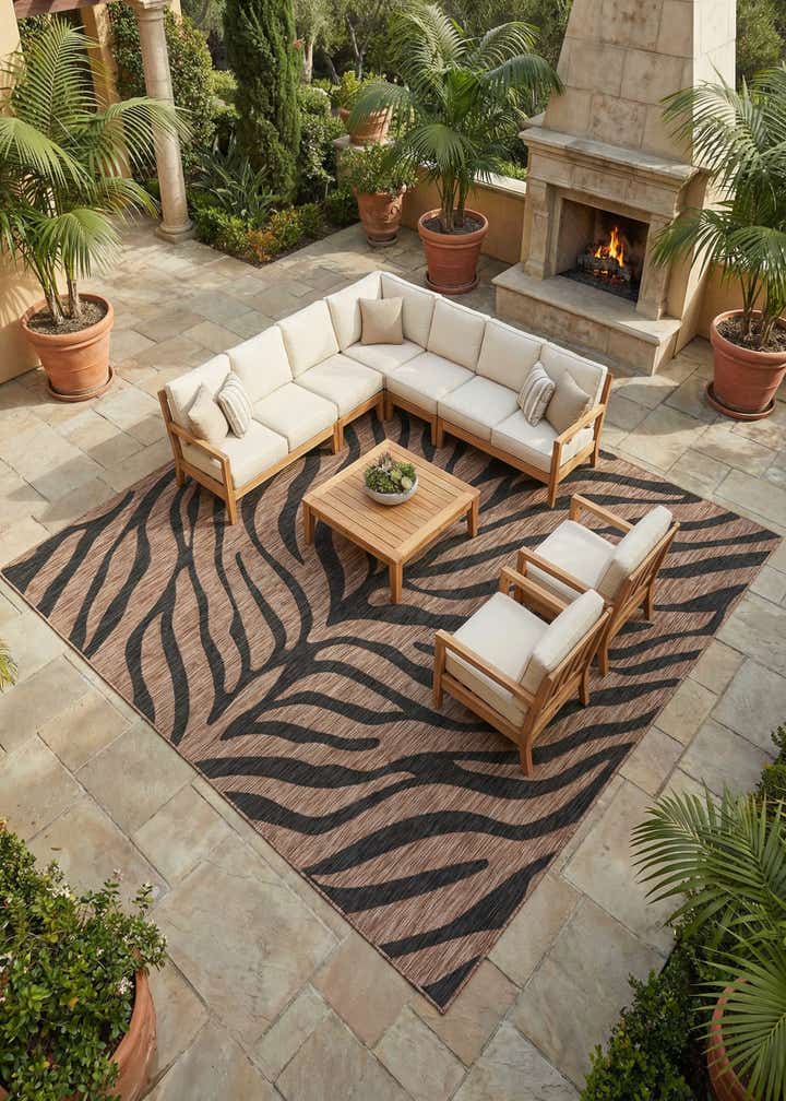 10' x 10' Easy-Clean Safari Indoor / Outdoor Square Rug
