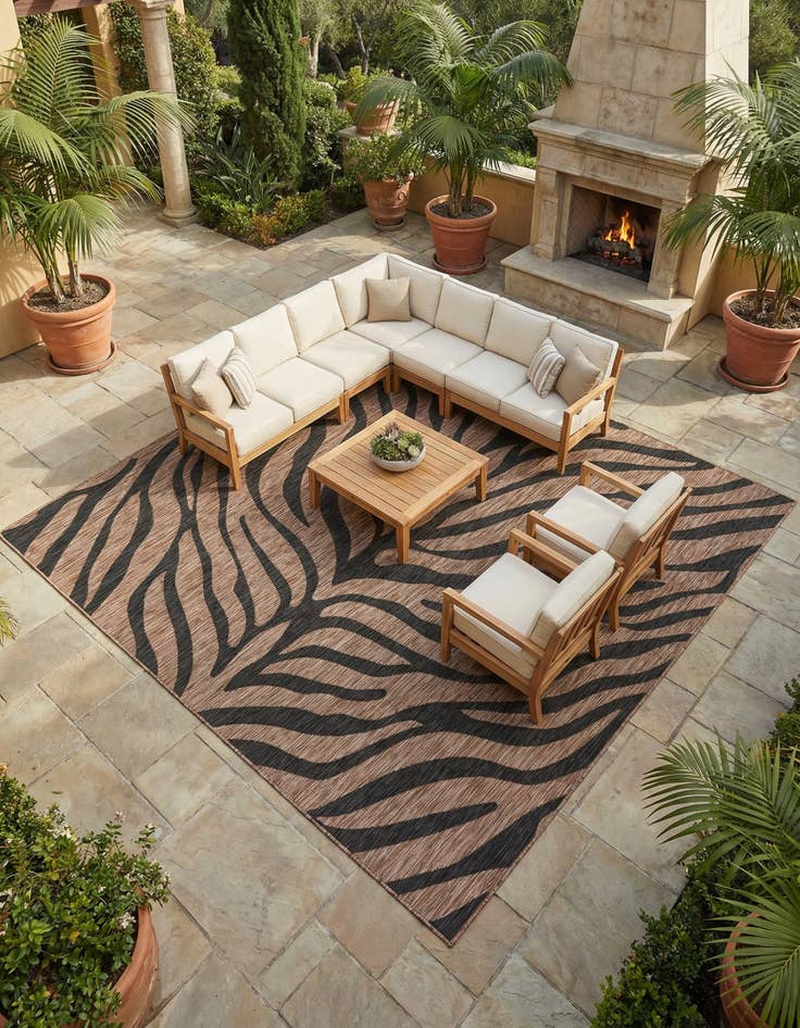 Detail image of 10' x 10'  Washable Safari Indoor / Outdoor Square Rug