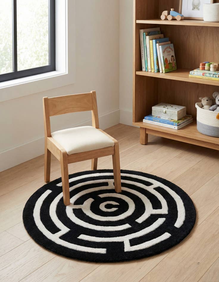 Detail image of 3' x 3' Playtime Kids Wool Round Rug