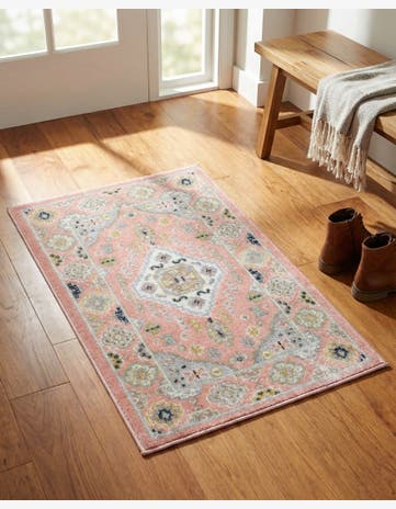 Rose Pink Kamala Washable Rug