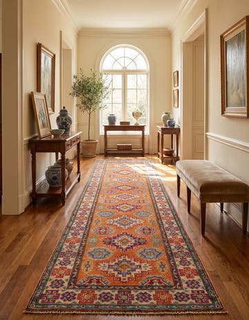 2' 9 x 10' Hand Knotted Kazak Runner Rug