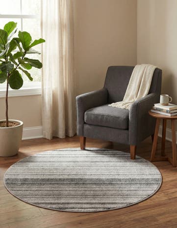 Gray Gemstone Round Rug