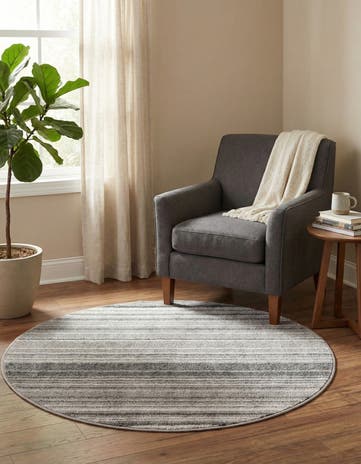 Gray Gemstone Round Rug