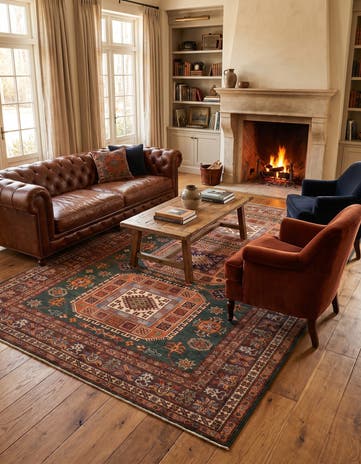 6' 1 x 8' 11 Hand Knotted Kazak Rug