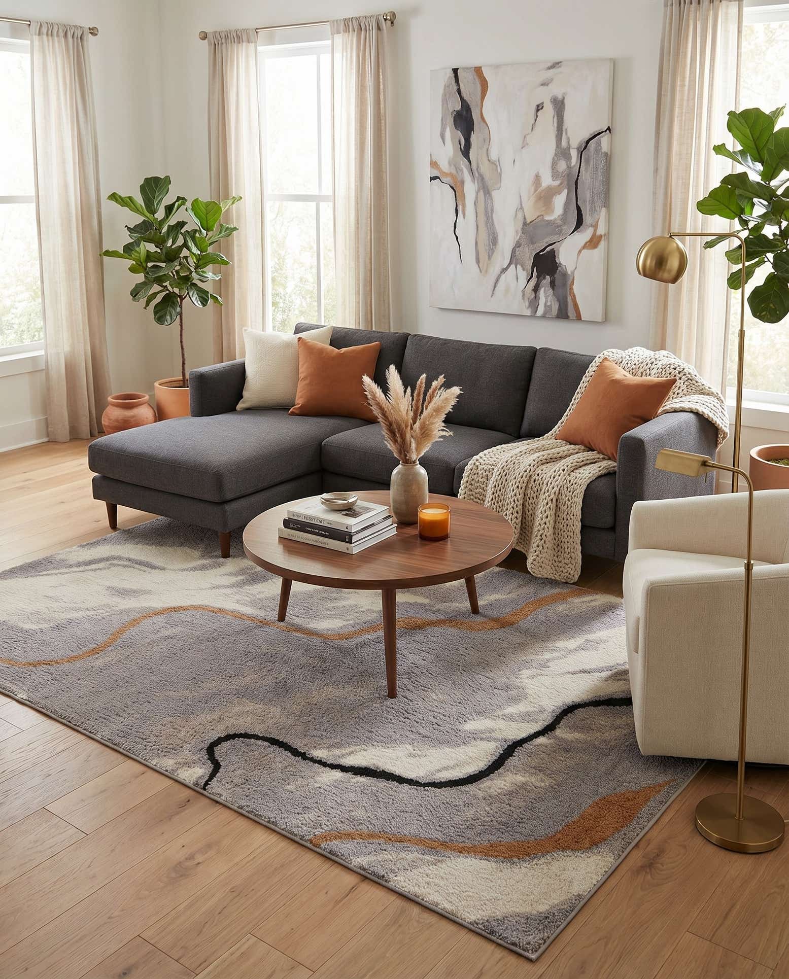 6' x 9' Sepia Rug
