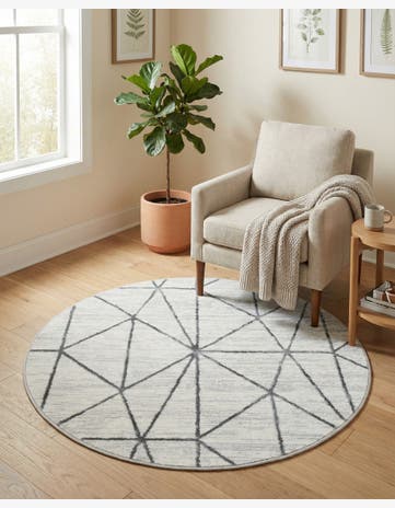 3' 3 x 3' 3 Lattice Trellis Round Rug