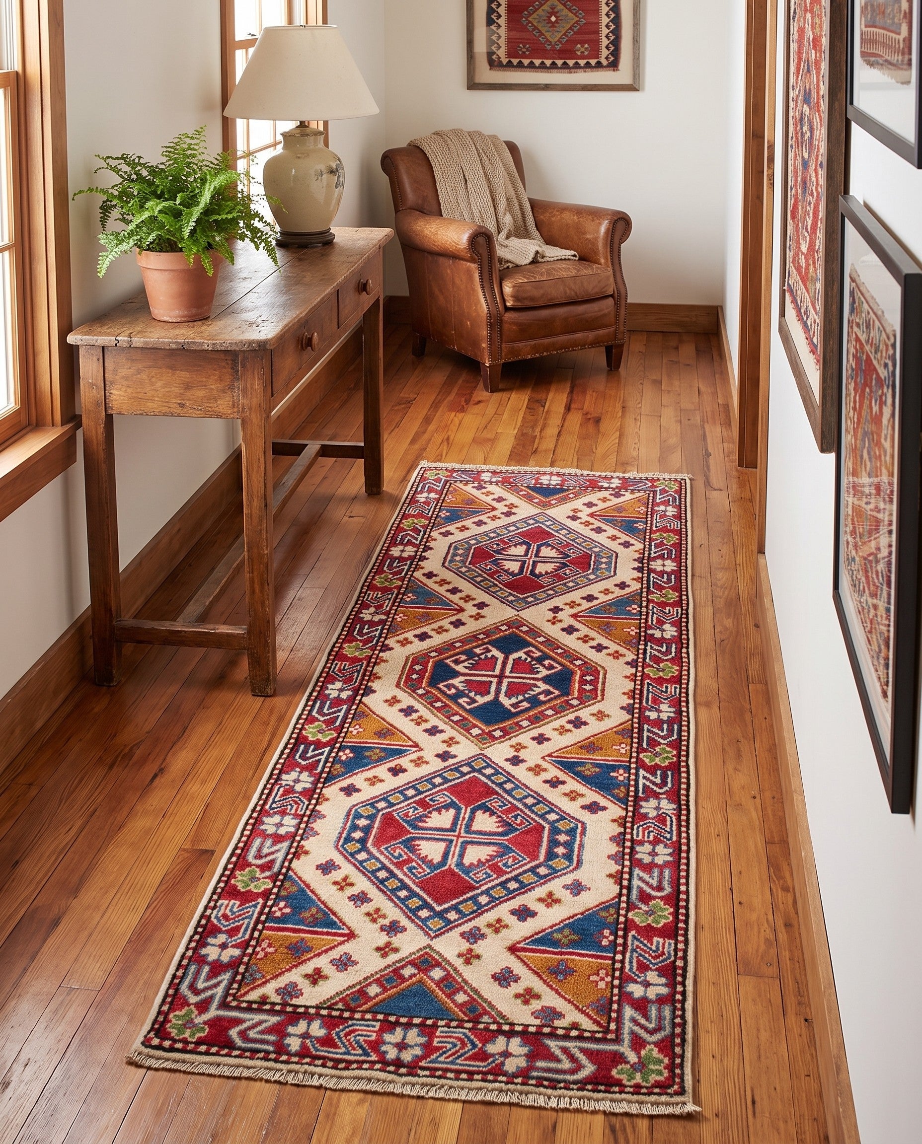 2' 1 x 5' 7 Hand Knotted Kazak Runner Rug