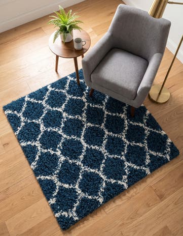 3' 3 x 3' 3 Lattice Shag Square Rug
