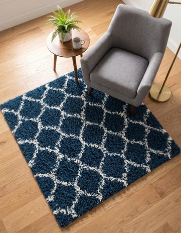 3' 3 x 3' 3 Lattice Shag Square Rug