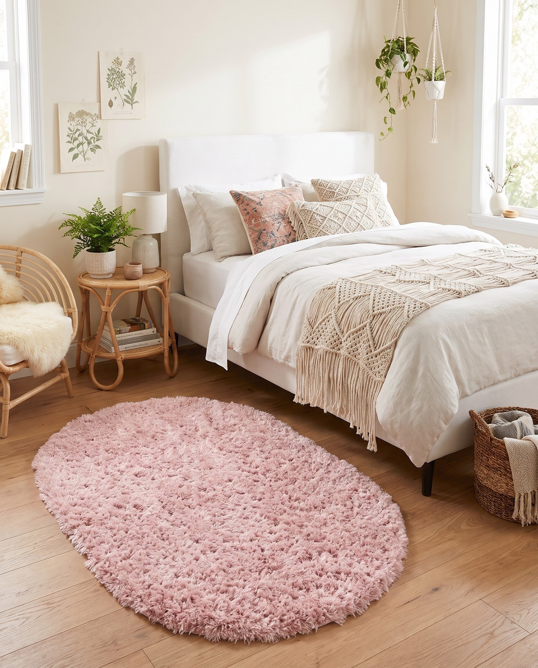 Pink Lace Infinity Shag Oval Rug