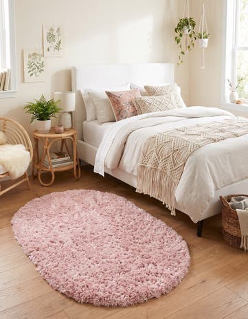 Pink Lace Infinity Shag Oval Rug