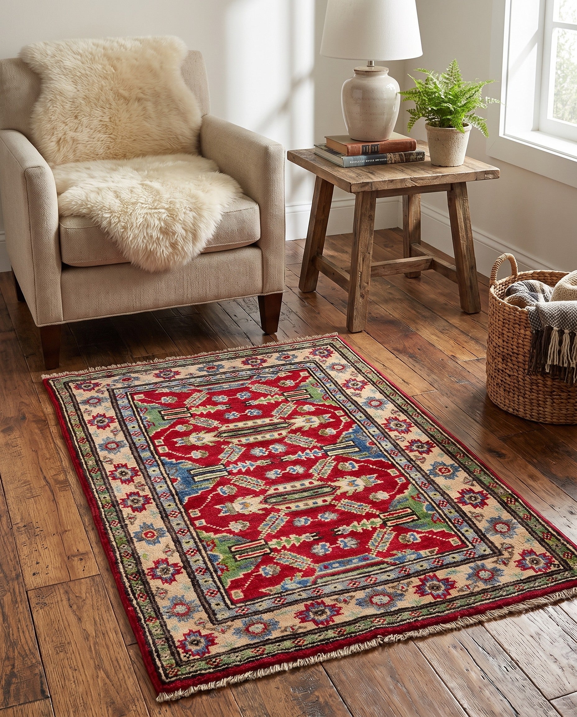 2' x 3' Hand Knotted Kazak Rug