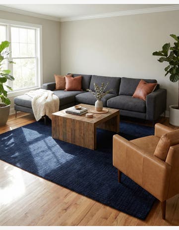 Inkwell Blue Textura Designer Rug