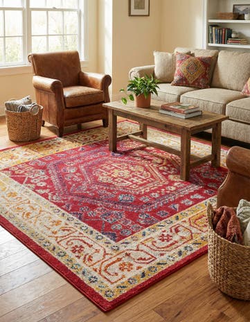 Magenta Aurelia Square Rug