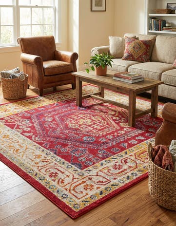 Magenta Aurelia Square Rug