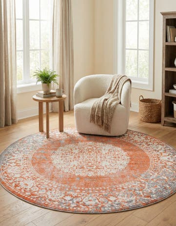 6' x 6' Modern Classical Round Rug