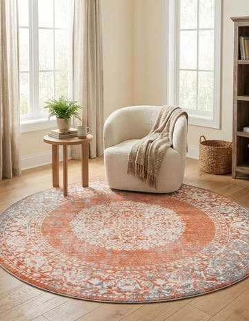 6' x 6' Modern Classical Round Rug