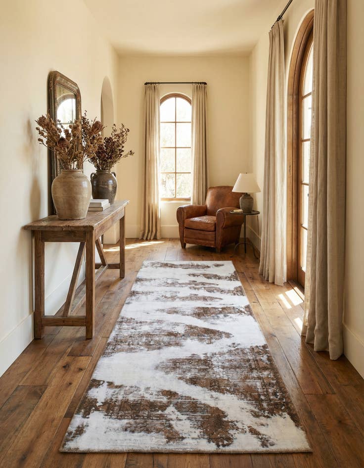 Detail image of 4' 5 x 9' Hand Knotted Ultra Vintage Persian Wool Runner Rug