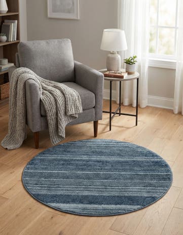 Blue Gemstone Round Rug