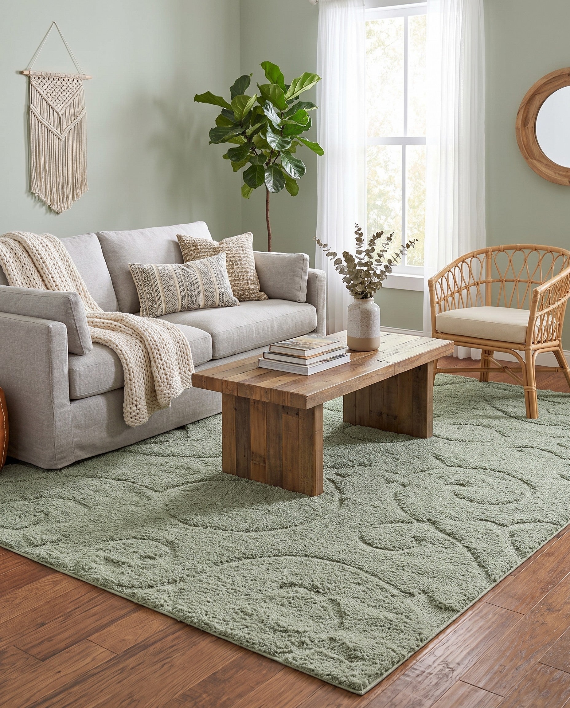 245cm x 305cm Floral Shag Rug