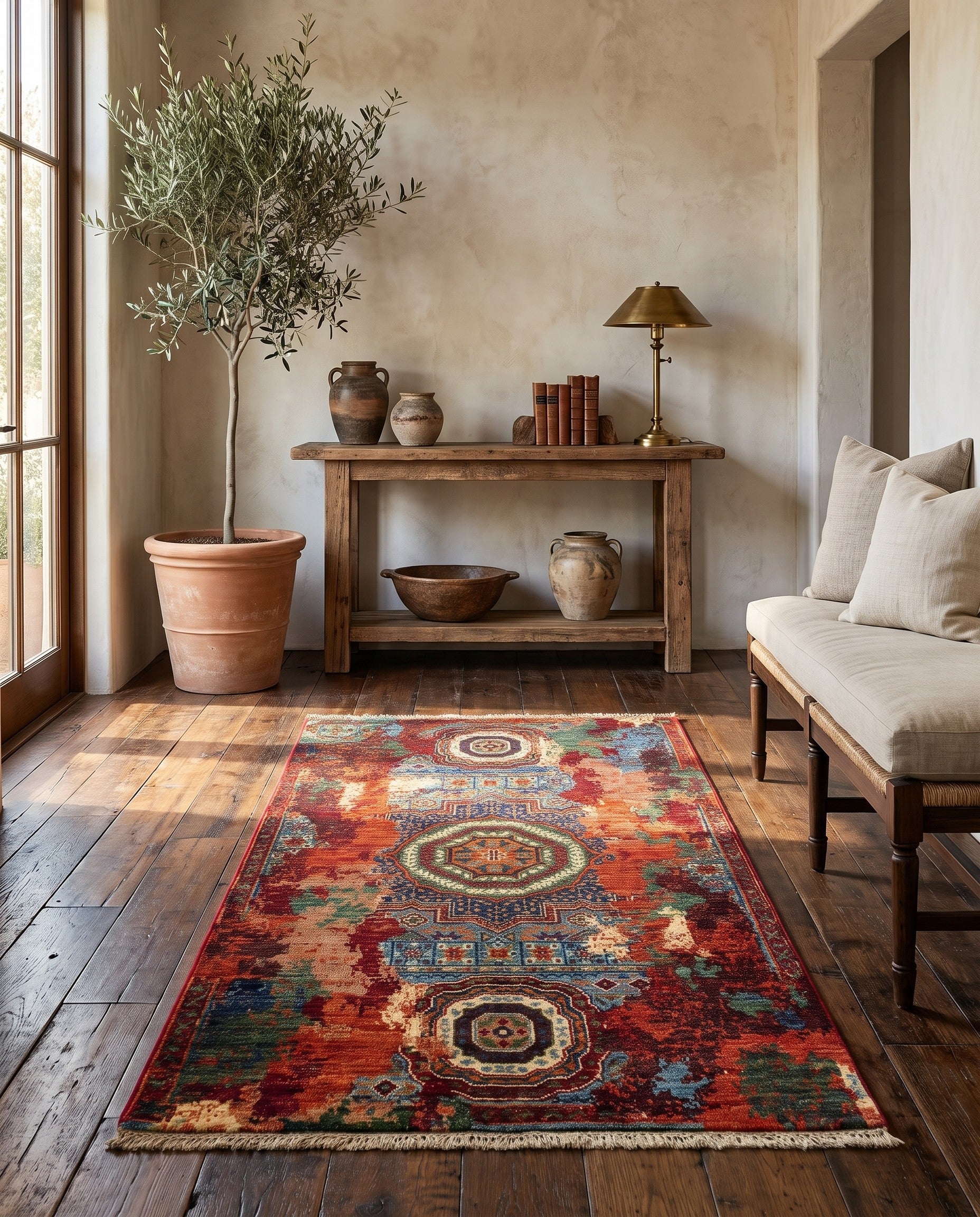 2' 10 x 4' 3 Hand Knotted Mamluk Ziegler Rug