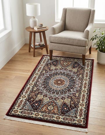 Burgundy Nain Design Rug