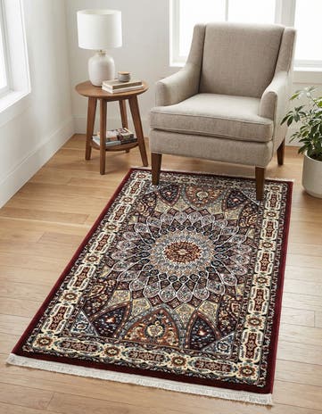 Burgundy Nain Design Rug