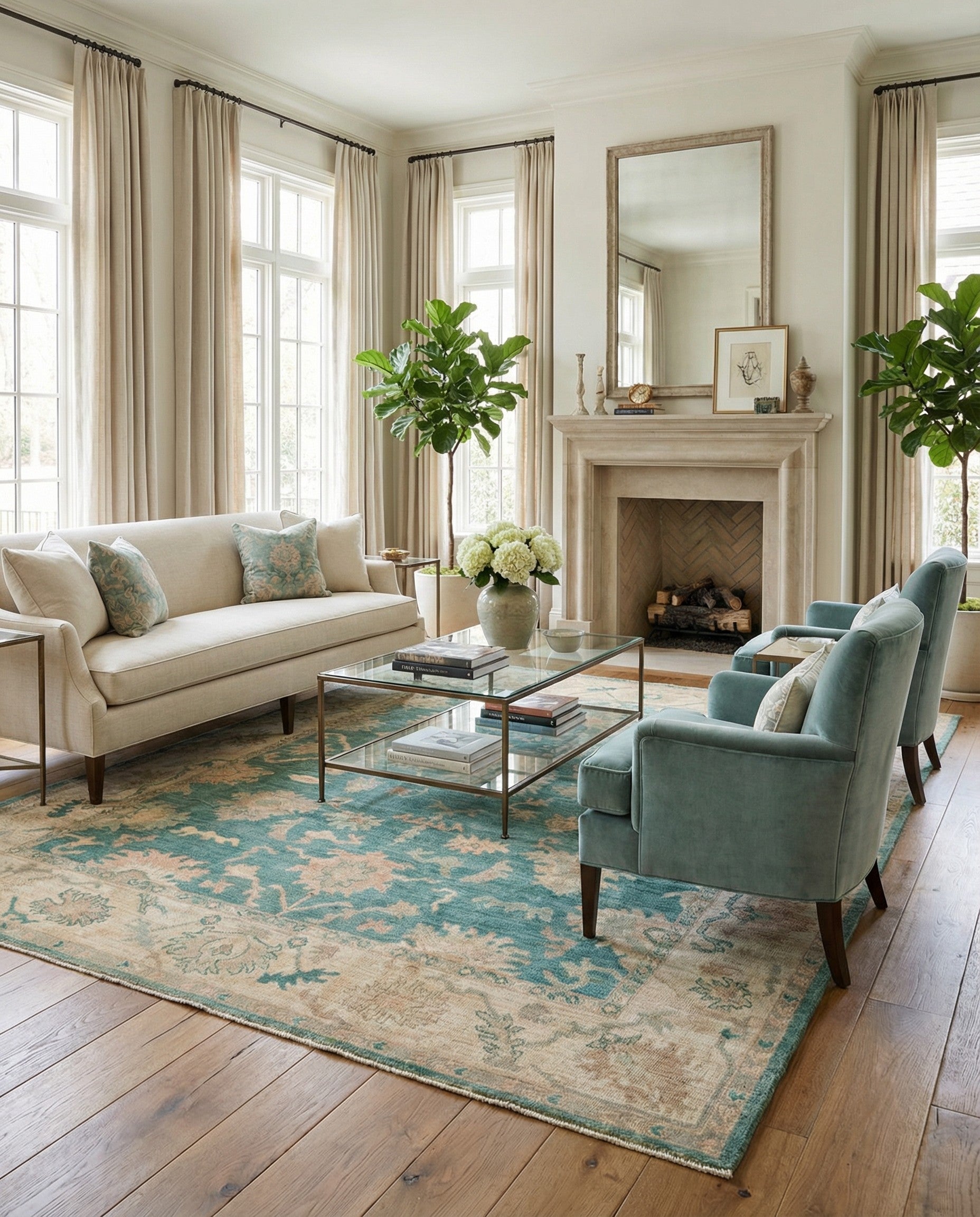 8' 2 x 9' 8 Hand Knotted Oushak Wool Rug