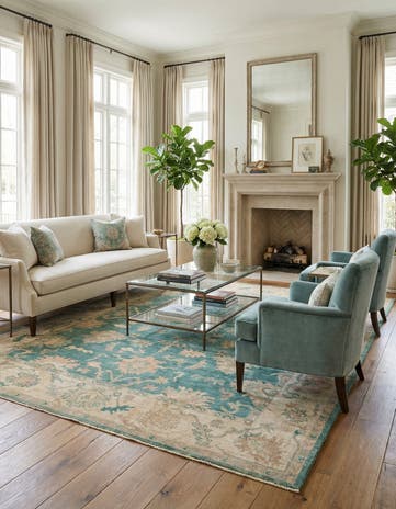 8' 2 x 9' 8 Hand Knotted Oushak Wool Rug
