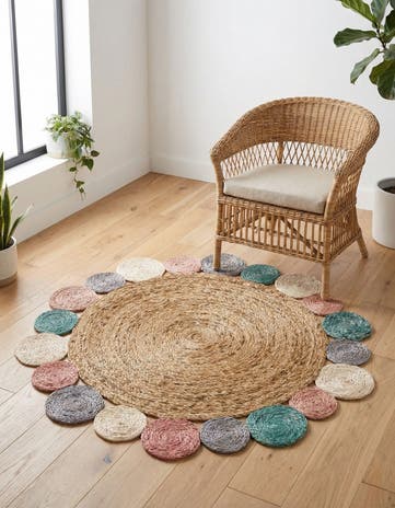 Handmade Braided Jute Round Rug